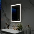 thumbnail image 3 of ANGELES HOME 24 x32 inch LED Bathroom Vanity Mirror with Lights, Lighted Vanity Mirror for Bathroom, Wall Mounted Makeup Mirror with Anti-Fog, Dimmer, Horizontal/Vertical, Matte Black, 3 of 14