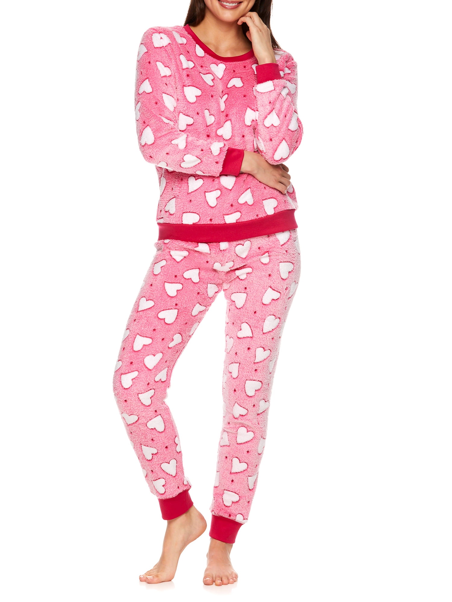 Sleep & Co. Women's & Women's Plus Plush Top and Pant Pajama Sleep Set