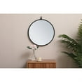 thumbnail image 2 of Metal frame round mirror with decorative hook 18 inch in Black, 2 of 5