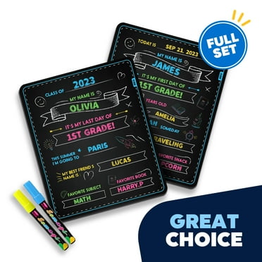 JEEXI Two-Sided Chalkboard with 2 Chalk Pen Markers
