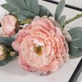 thumbnail image 1 of Flores artificiales rosa blanca falsa rosa y peonía de seda con hojas verdes para centros de mesa de boda DIY decoración nupcial, 1 Uds., 1 of 5