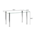thumbnail image 3 of Hassch Rectangle Tempered Glass Table, Tempered Glass Table for Home Office Kitchen Dining Room, 3 of 6