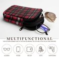 thumbnail image 5 of SEANATIVE Neoprene Eyewear Pouch Zipper Glasses Case Shockproof Anti-Scratch Eyeglasses Case Lightweight Women Men Sunglasses Holder Bag for Outdoor Office Travel, Red Black Plaid, 5 of 7