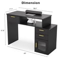 thumbnail image 2 of Ktaxon Nail Desk with Dust Collector, 47" Manicure Table with Storage Drawers & Glass Cabinet for Home Salon, Black, 2 of 7