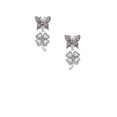 thumbnail image 2 of Delight Jewelry Silvertone Antiqued Four Leaf Clover Silvertone Antiqued Butterfly Post Earrings, 2 of 4