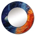 thumbnail image 2 of Designart "Dreaming of the Mysterious Solar System I" Our Solar System Blue Large Round Mirror - Round Bedroom Mirror Wall Decor - Global Round Printed Mirror - 29" x 29", 2 of 6