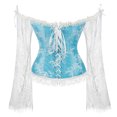 thumbnail image 4 of Corset Mode Femme en Satin à Lacets Style Rétro Bustier Floral Push-Up Moulant, 4 of 8