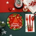 thumbnail image 4 of Yhmxh Christmas Tree Plates Cup Napkins, Cute Winter Christmas Round Tableware, Disposable Chrismas Paper Plates and Napkins Paper Cups for Xmas Party Supplies Favors Table Decor, Serves, 4 of 6