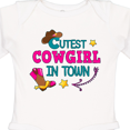 thumbnail image 4 of Inktastic Cutest Cowgirl in Town with Cowgirl Hat and Boots Girls Long Sleeve Baby Bodysuit, 4 of 5