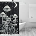thumbnail image 6 of Mushroom Shower Curtain Mushroom Moon Star Shower Curtains for Bathroom Black and White Shower Curtain Waterproof Polyester Fabric Mushroom Bathroom Decor 72x72 in, 6 of 6