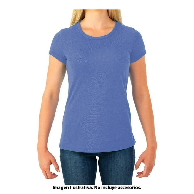 Playera Fruit Of The Loom para Mujer, Cuello Redondo Lisa Azul Talla M