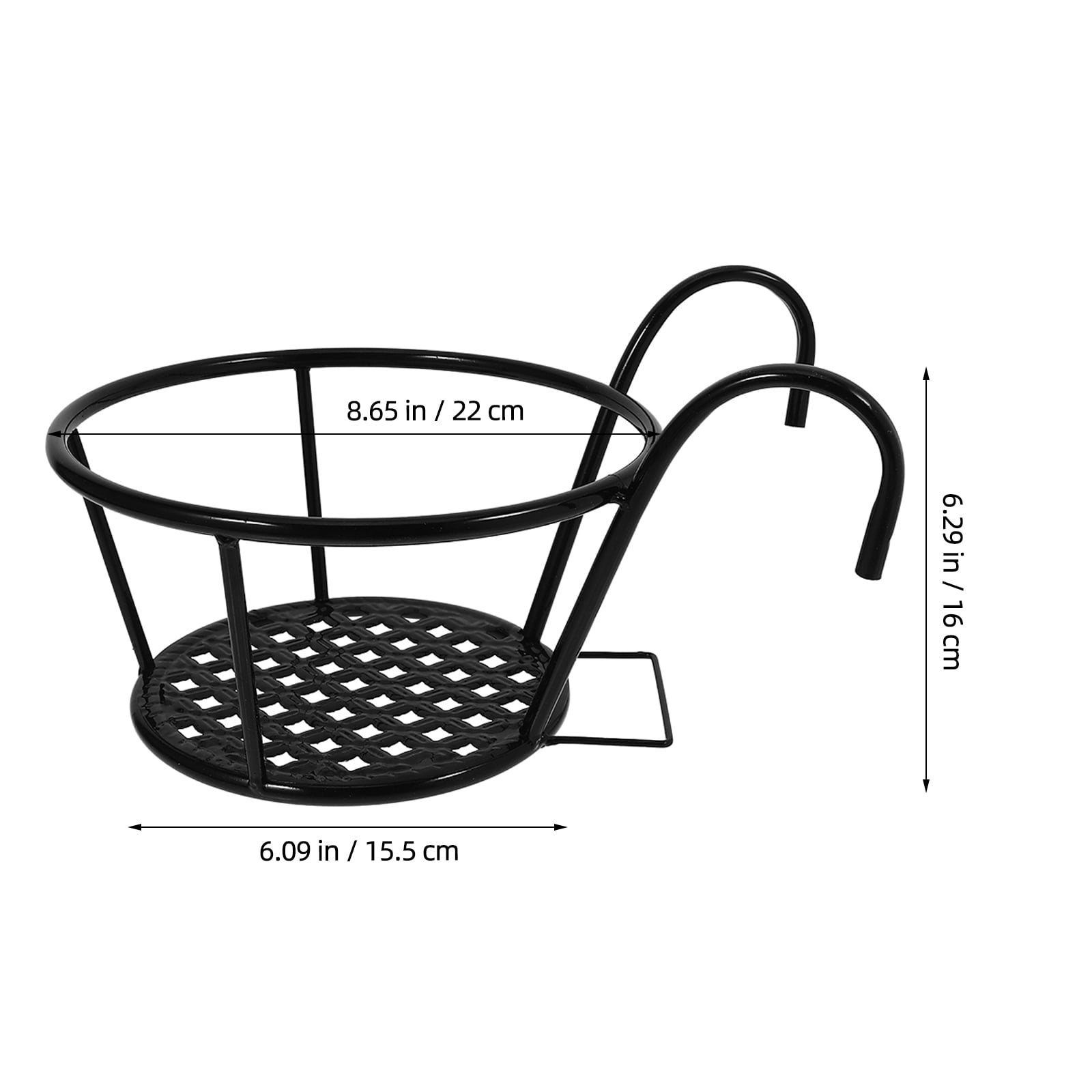 Worgeous  3 Pcs Hanging Railing Planter Decorative Black Shelves Shelf