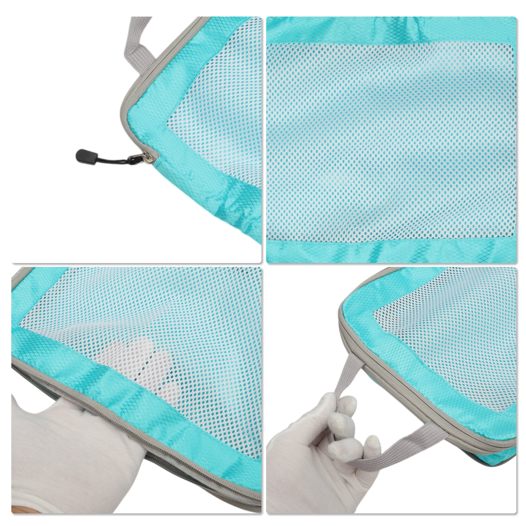 Unique Bargains Durable Mesh Packing Cube 1 Piece Sky Blue 11.81"x4.72"x14.96"