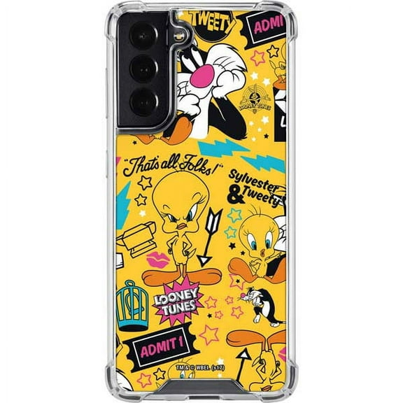 Skinit Cartoons Tweety and Sylvester Patches Galaxy S22 Clear Case