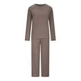 thumbnail image 5 of Leesechin Womens 2 Piece Outfits - Sweater Sets Long Sleeve Knit Tops Wide Leg Pants Lounge Tracksuits, 5 of 7