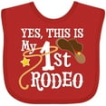 thumbnail image 3 of Inktastic Yes, This is My 1st Rodeo Cowboy Hat with Red Band, Lasso Boys or Girls Baby Bib, 3 of 4