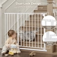 thumbnail image 3 of Baby Gate, 29.5-46" Wide Baby Safety Gate for Stairs, Age Group 6 to 36 Months,White, 3 of 10