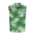 thumbnail image 3 of Chiccall Mens Hawaiian Tank Tops Tropical Beach Graphic Sleeve Shirts Floral Button Down V Neck Pockets Summer Tee Tops S Green, 3 of 5