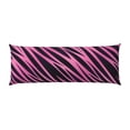 thumbnail image 2 of Body Pillow Cover - pink black zebra print striped Soft Body Pillow Cover with Zipper, Comfort Body Pillow Pillowcase, Body Pillow Case Cover 20 x 54, 2 of 7