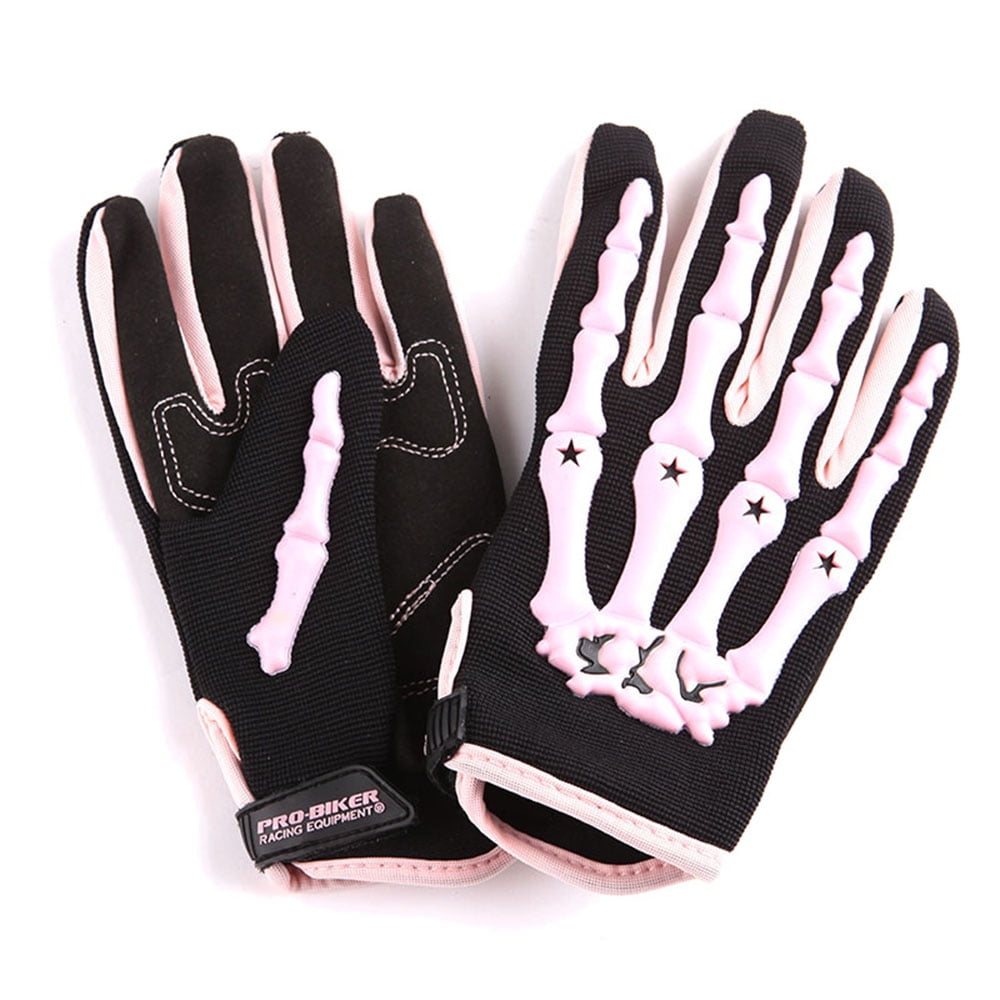1Storm Adult Motocross Helmet BMX MX ATV Dirt Bike Downhill Mountain Bike Helmet H637 Racing Style; Storm Pink + Goggles + Skeleton Pink Glove Bundle