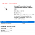 thumbnail image 2 of Automatic Transmission Solenoid - Compatible with 2000 GMC Yukon XL 2500, 2 of 2