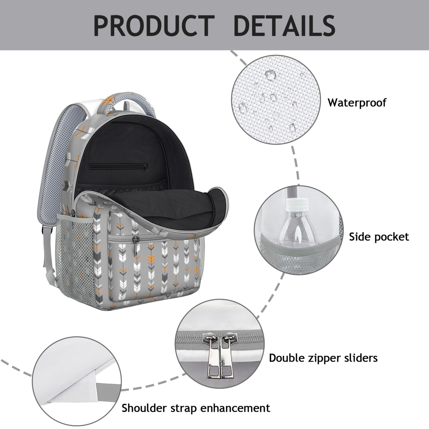 Retro Hippie Style School Backpack - Waterproof & Breathable for Commuters