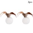 thumbnail image 1 of 2PCS Cat Ball Toy Interactive Cute Cat Pompom Toy Cat Feather Toy Pet Play Ball, 1 of 10