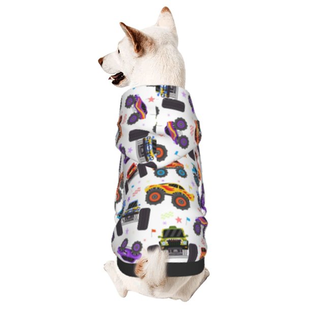 Balery Cartoon Monster Trucks1 Sudadera con Capucha para Perros Pequeños – Ropa para Mascotas, Disfraz para Perros y Gatos, Ideal para Fiestas y Cosplay-Medium