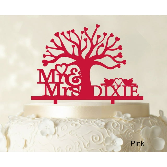Mr and Mrs Wedding Cake Topper Cake Decorations Custom Cake Topper Couple Name Color Option Available 7 Inches Wide