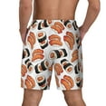 thumbnail image 3 of Sigee Sushi Roll Print Mens Swim Trunks with Compression Liner Quick Dry Swim Stretch Beach Shorts with Pockets,S-3XL, 3 of 7