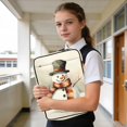 thumbnail image 6 of Haosy Accordion File Organizer Zipper Binder 500 Sheet 6-Tab Expanding File Folder Multi-Pocket 1.2 Inch 3 Ring Cute Snowman with Hat Scarf, 6 of 7