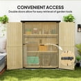 thumbnail image 4 of GVN Garden Storage Shed, Tool Storage Shed,Outdoor Garden Shed with Asphalt Roof, 2 Shelves, Lockable Doors and Adjustable Feet, Natural, 4 of 11