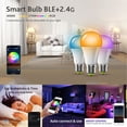 thumbnail image 2 of Skksst E26/E27 Smart Light Bulbs 9W/10W RGBCW LED Bluetooth App Control Music Sync Color Changing Dimmable Light Bulbs, 2 of 7