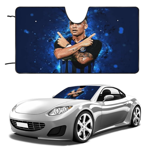 Lautaro Martínez Parasol para Parabrisas Delantero Protector Plegable, Visera Solar para Auto Bloquea Rayos UV Mantiene tu Vehículo Fresco 130cm*70cm