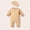 Khaki, variant on Teyfeniy 0.5-2T Toddlers Baby Rompers with Matching Hat 2 Piece Set Button Down Jumpsuits Long Sleeve Cute Comfy Casual Crew Neck Newborn Infant Outfit Set