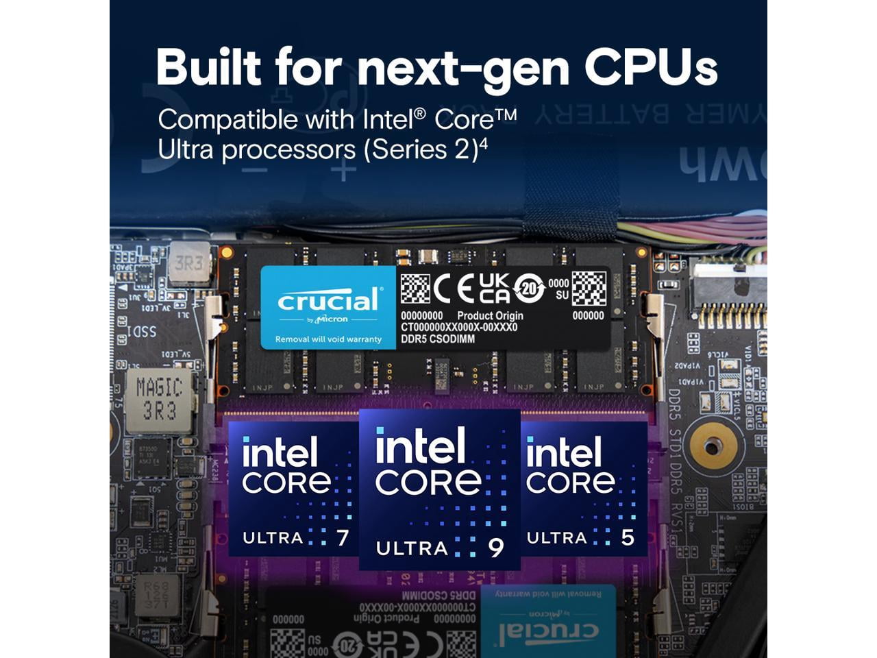 Crucial 64GB (2 x 32GB) 262-Pin DDR5 CSODIMM DDR5 6400 (PC5 51200) Laptop Memory Model CT2K32G64C52CS5