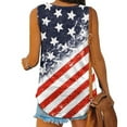 thumbnail image 4 of JGTDBPO Independence Day T-Shirt For Women Plus Size Summer Tank Tops In Red White And Blue Stylish Top Women Short Sleeveless V-Neck Independence Day Loose T-Shirt Blouse Tops Vest, 4 of 5
