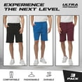 thumbnail image 5 of Ultra Performance 3 Pack Mens Shorts Casual Men's Athletic Short Workout Gym Shorts for Men with Zipper Pockets, Small - 5X, 5 of 7