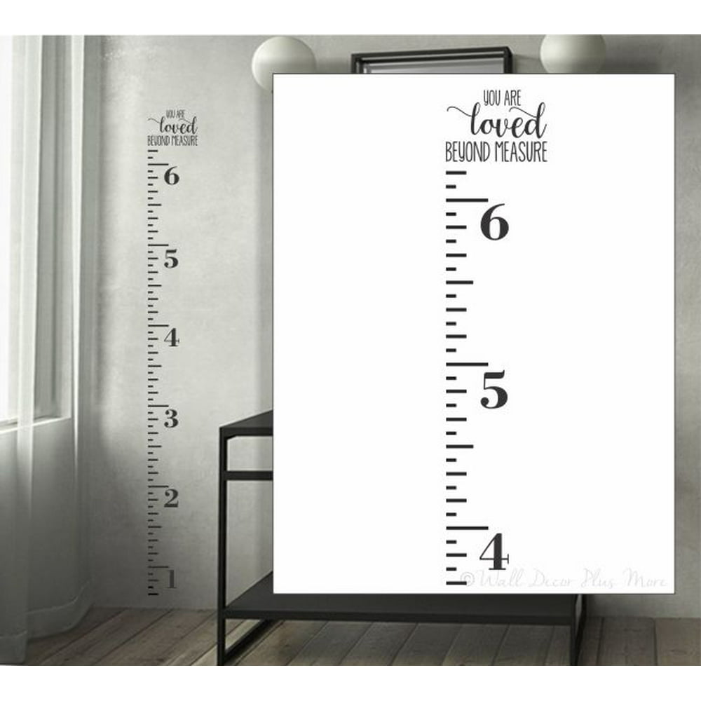 Height Ruler Growth Chart Wall Decal Loved Beyond Measure Art Stickers