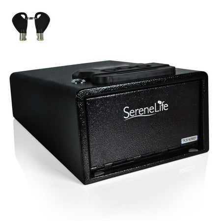 SereneLife SLSFE26PS - Electronic Firearm Gun Safe - Pistol Security Box with Mechanical Override, Includes