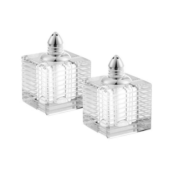 Elegant and Modern Handcrafted Optical Crystal Salt and Pepper Shakers - Crystal Salt and Pepper Shakers, Set of 2