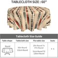 thumbnail image 2 of Round Tablecloth 60 Inch, Chic Geometric Stripes Tablecloths Round Reusable Tablecloths Cloth Table Cover for Buffet Table, Parties, Holiday Dinner, Wedding, 2 of 8
