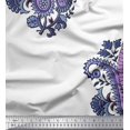 thumbnail image 1 of Soimoi Crepe Silk Fabric Floral & Paisley Block Print Sewing Fabric Yard 42 Inch Wide, 1 of 3