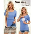 thumbnail image 2 of Maternity Nursing Tops Clothes for Women Ribbed Breastfeeding Shirts Clothes 4-Pack, 2 of 6