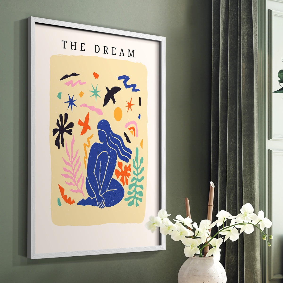 Matisse CCCXV in White Solid Wood 11 x 14 Framed Print