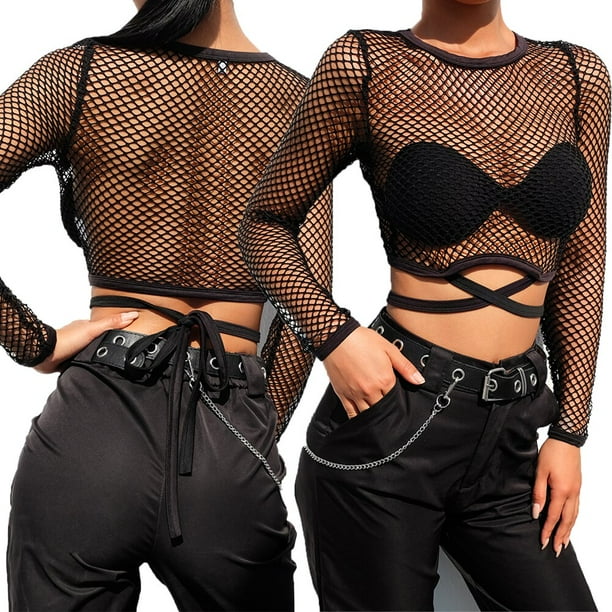 Medical mesh crop top deals