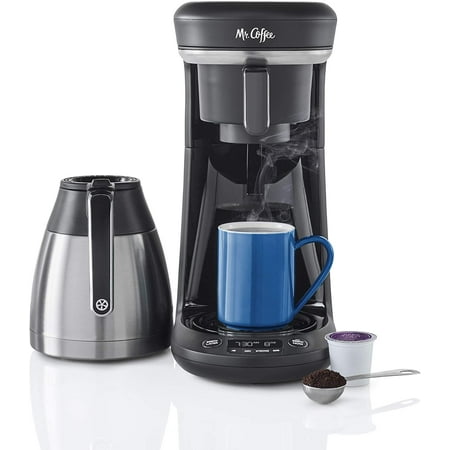 

Mr. Coffee Coffee Maker Programmable Coffee Machine for Single Serve or Carafe Coffee 10 Cups Black