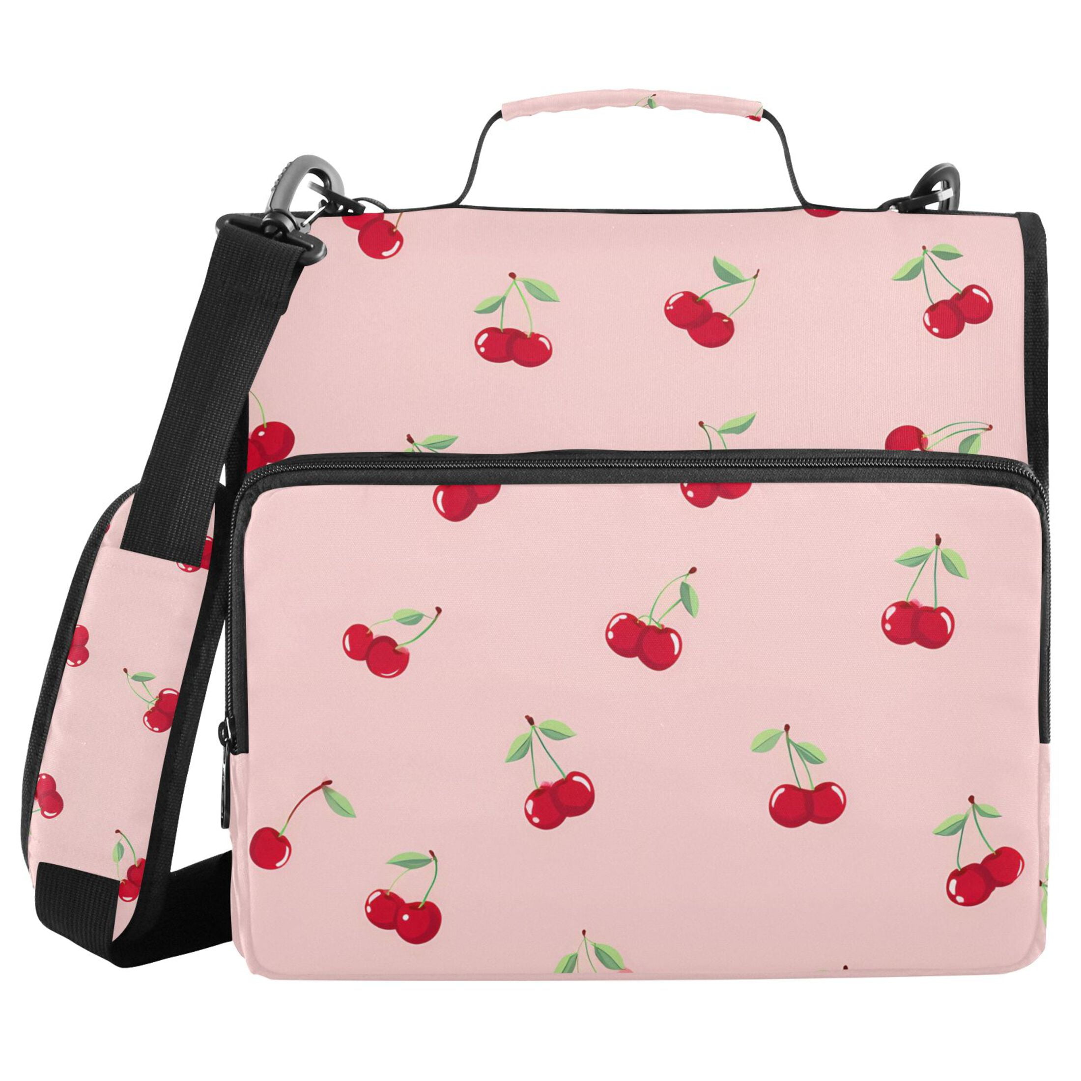 ALAZA Zipper Binder Cherry Fruits 3 Ring Trapper Keeper File Folder Organizer Bag