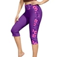 thumbnail image 3 of Gamivast Swim Bottoms for Women Tummy Control High Waisted Capri Leggings Modest Board Shorts Floral Panel Summer Beach Water Sports Surfing Swimming Pants, 3 of 6