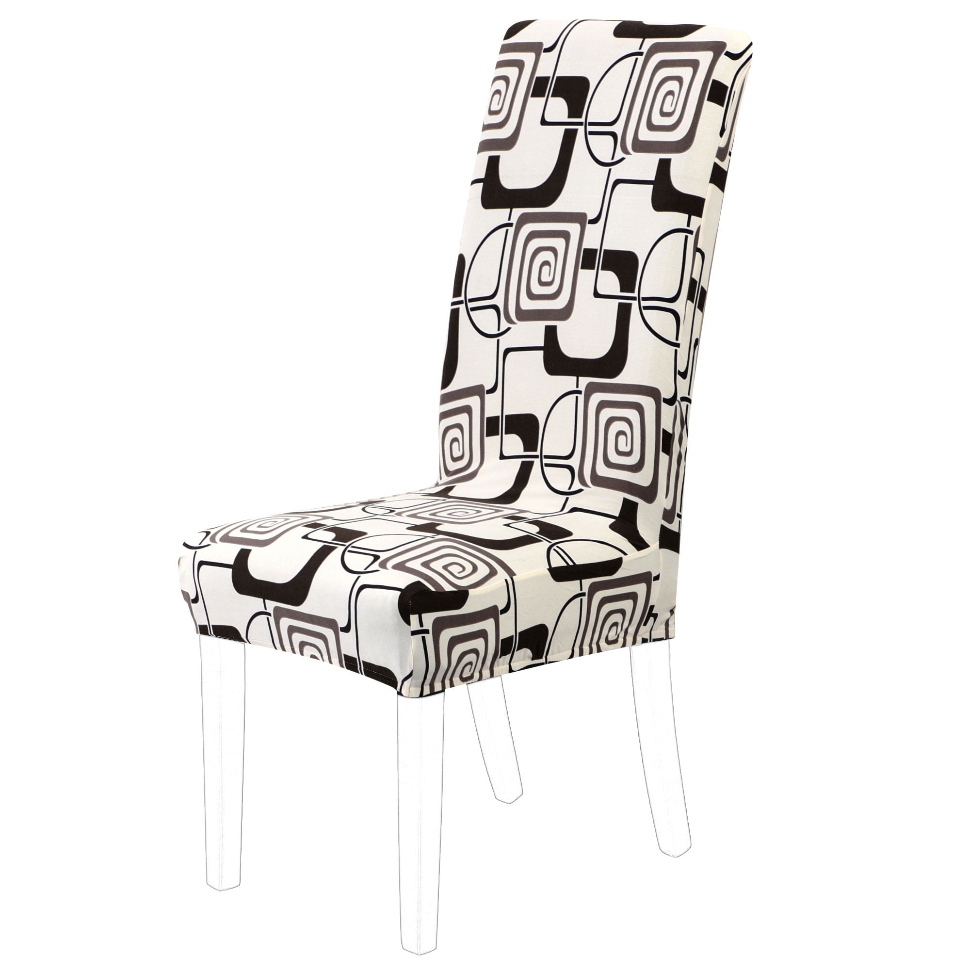 Unique Bargains Stretch Polyester Dining Chair Covers Set of 6, White